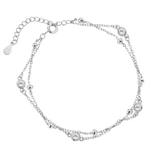 Bratara dubla de argint cu bilute si pietre DiAmanti Z2188BR_W-DIA (Argint 925‰ 2,1 g.) Bratara dubla de argint cu bilute si pietre DiAmanti Z2188BR_W-DIA (Argint 925‰ 2,1 g.)